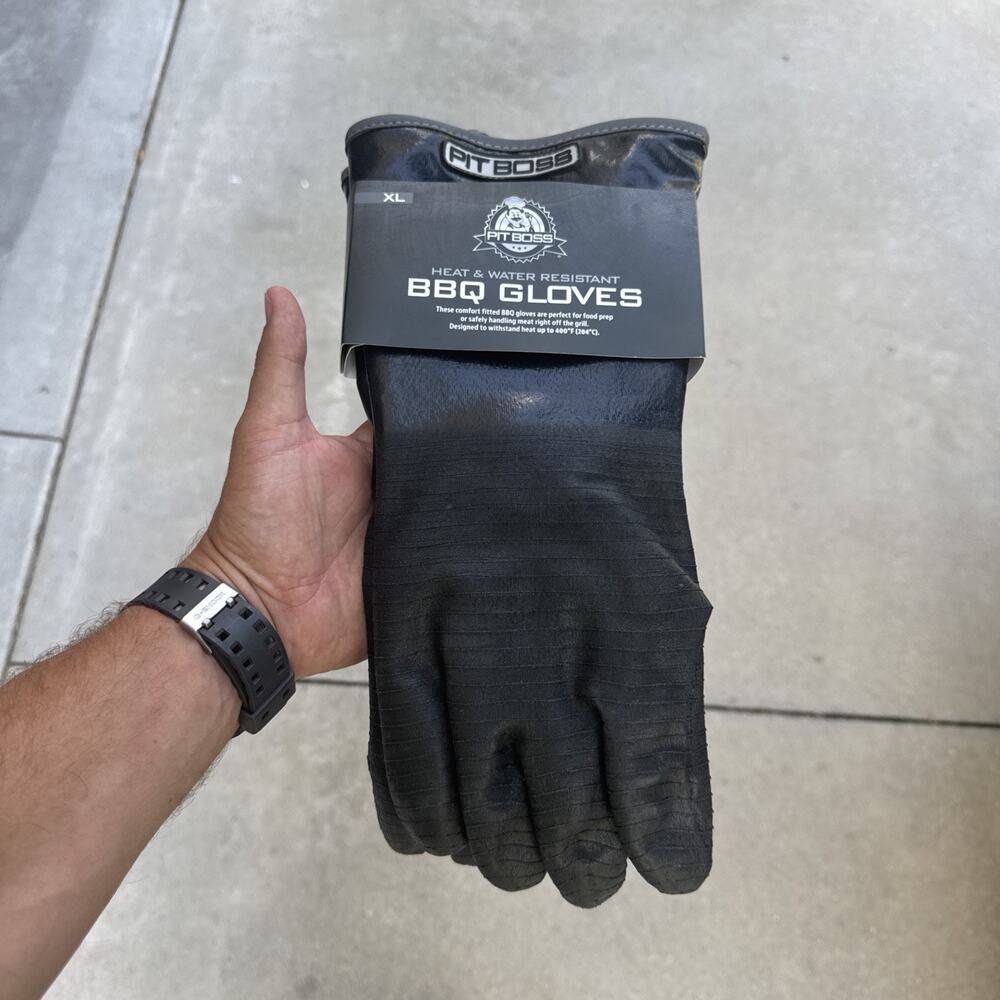Pit Boss Black XL BBQ Gloves Heat Resistant Waterproof Neoprene/ Cotton